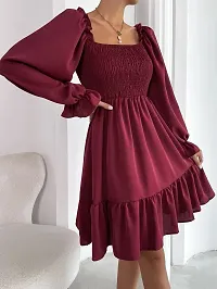 Classic Crepe Solid Dresses for Women-thumb3