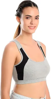 Stylish Grey Cotton Solid Bras For Women-thumb1