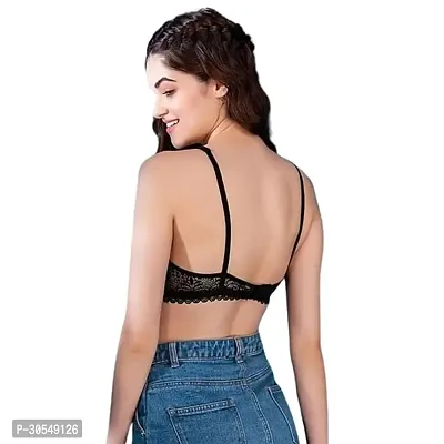 Stylish Black Cotton Solid Bras For Women-thumb3