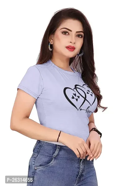 CRYSTON Graphic Printed Women's T-Shirt with Love Text in Heart Cotton Blend Round Neck Half Sleeves T-Shirt Love, Valentine's Day, Gift T-Shirts (Pack of 1)-thumb0