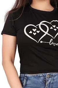 CRYSTON Graphic Printed Women's T-Shirt with Love Text in Heart Cotton Blend Round Neck Half Sleeves T-Shirt Love, Valentine's Day, Gift T-Shirts (Pack of 1)-thumb3