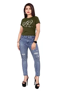 CRYSTON Graphic Printed Women's T-Shirt with Love Text in Heart Cotton Blend Round Neck Half Sleeves T-Shirt Love, Valentine's Day, Gift T-Shirts (Pack of 1)-thumb3