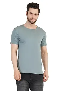 CRYSTON Men's Half Sleeve 100% Pure Cotton Casual Crew Round Neck Solid Regular Fit T-Shirts Pack of 1-thumb2