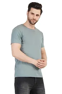 CRYSTON Men's Half Sleeve 100% Pure Cotton Casual Crew Round Neck Solid Regular Fit T-Shirts Pack of 1-thumb3