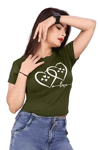 CRYSTON Graphic Printed Women's T-Shirt with Love Text in Heart Cotton Blend Round Neck Half Sleeves T-Shirt Love, Valentine's Day, Gift T-Shirts (Pack of 1)-thumb2