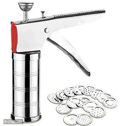 Stainless Steel Kitchen Press with 15 Different Types of Jalies, Murukku Maker, Bhujiya Maker, Cookies, Namkeen, Noodles, Chakali Maker, Sev Maker, Farsan Maker, Gathiya Maker