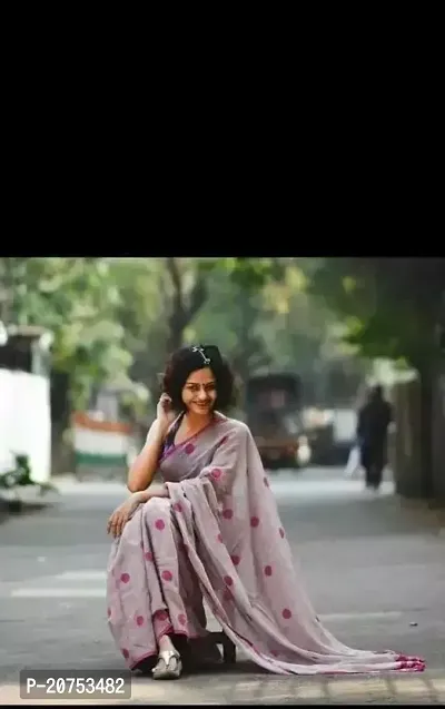 Beautiful Silk Cotton Saree With Blouse Piece-thumb0