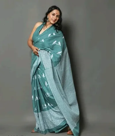 New In Cotton Saree with Blouse piece 