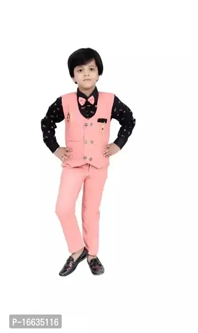 Fabulous Pink Cotton Blend Solid Shirts with Jeans For Boys