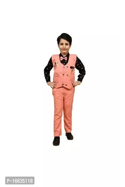Fabulous Peach Cotton Solid Shirts with Jeans For Boys