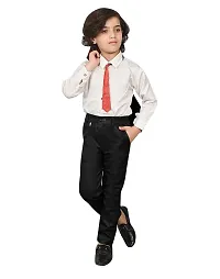 Fabulous Black Silk Blend Solid Shirts with Jeans For Boys-thumb1