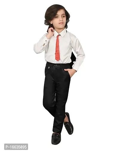 Fabulous Black Silk Blend Solid Shirts with Jeans For Boys-thumb2