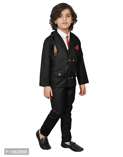 Fabulous Black Silk Blend Solid Shirts with Jeans For Boys-thumb4