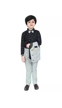 Fabulous Grey Cotton Blend Solid Shirts with Jeans For Boys-thumb2