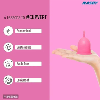 Reusable Menstrual Cup for Women-Medium Size-Up to 10 Hours Protection | No Rashes, Leakage or Odour | Hygienic  Comfortable Period cup | 100% Medical Grade Silicone | FDA Approved-thumb4