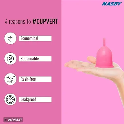 Reusable Menstrual Cup for Women | with Pouch | Ultra Soft, Odour  Rash Free|100% Medical Grade Silicone|No Leakage|Protection for Up to 8-10 Hours-thumb4