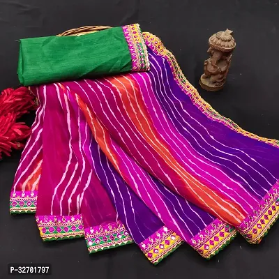 Fancy Georgette Saree With Blouse Piece For Women