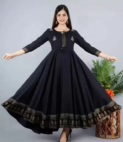 Stylish Rayon Embroidery Anarkali Kurti