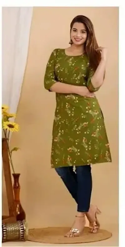 Stylish Rayon Printed Straight Kurta