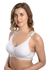 Womens Cotton Non-Padded Wire Free Regular WHITE-thumb2