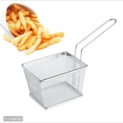 Praha Wire Chip Fryer Basket, Mini Stainless Steel Chips Deep Fry Baskets Food Presentation Strainer Potato Cooking Tool-thumb0