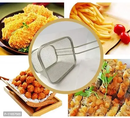 Kshavi Chips Mini Fry Baskets Stainless Steel Fryer Basket Strainer Serving Food Presentation French Fries Basket-thumb4