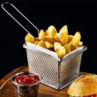 Kshavi Chips Mini Fry Baskets Stainless Steel Fryer Basket Strainer Serving Food Presentation French Fries Basket-thumb1