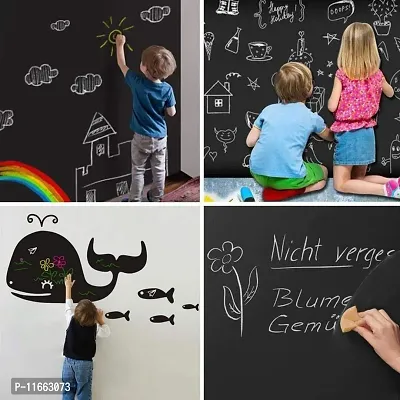 ?Kshavi Removable Decal Chalkboard Wall Sticker Board for Home Office School College Kitchen Kids Room (Size :- 45 x 200 cm.) (Black Board)-thumb5