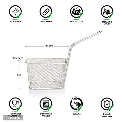 Praha Wire Chip Fryer Basket, Mini Stainless Steel Chips Deep Fry Baskets Food Presentation Strainer Potato Cooking Tool-thumb2