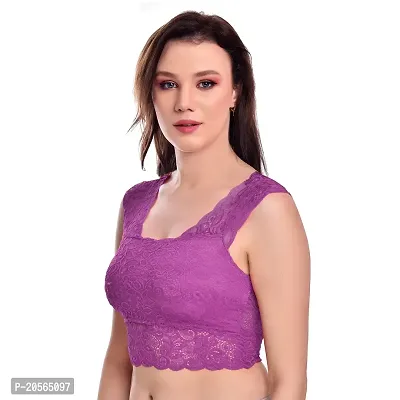 Buy Women?s Padded, Non Wired Full Coverage Net Bra with Floral Design and  Stretchable Cotton Blend Lining (34, Purple) Online In India At Discounted  Prices