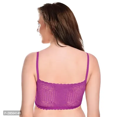 Women's Cotton Soft Padded Non-Wired Regular Bra (34, Purple)-thumb4