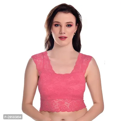 Buy Women?s Padded, Non Wired Full Coverage Net Bra with Floral Design and  Stretchable Cotton Blend Lining (34, Pink) Online In India At Discounted  Prices