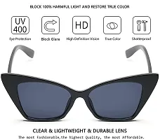 Jubilant UV Protected Retro Fashion Cat Eye Sunglasses for Women Inspired From Priyanka Chopra (Black Frame/Grey Lens)-thumb2