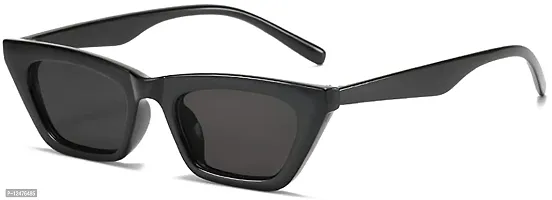 Jubilant Square Cat Eye Sunglasses For Women Fashion Vintage Trendy Cat eye Sunglasses (Black Frame/Grey Lens)
