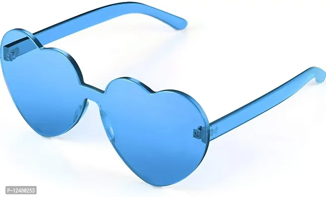 Jubilant Heart Shape Sunglasses Party for Women/Girls (Blue)