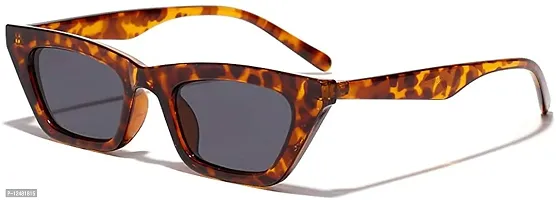 Jubilant Square Cat Eye Sunglasses For Women Fashion Vintage Trendy Cateye Sunglasses (Leopard Frame/Grey Lens)