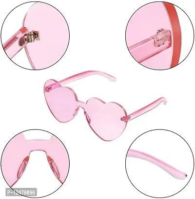 Jubilant Heart Shape Sunglasses Party for Women/Girls (Pink)-thumb4
