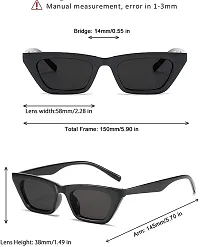 Jubilant Square Cat Eye Sunglasses For Women Fashion Vintage Trendy Cat eye Sunglasses (Black Frame/Grey Lens)-thumb4