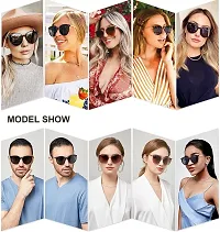 Jubilant Round Sunglasses for Women Trendy Cute Fashion Sun Glasses (Black Frame/Grey Lens)-thumb4