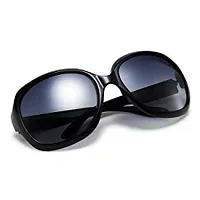 Jubilant Fashion Oversized Polarized Women Sunglasses TAC Lenses Vintage Big Frame Sun Glasses B2434 (Black Grey)-thumb2