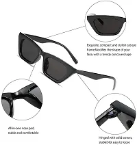 Jubilant Square Cat Eye Sunglasses For Women Fashion Vintage Trendy Cat eye Sunglasses (Black Frame/Grey Lens)-thumb2