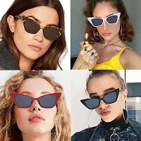 Jubilant UV Protected Retro Fashion Cat Eye Sunglasses for Women Inspired From Priyanka Chopra (Black Frame/Grey Lens)-thumb4