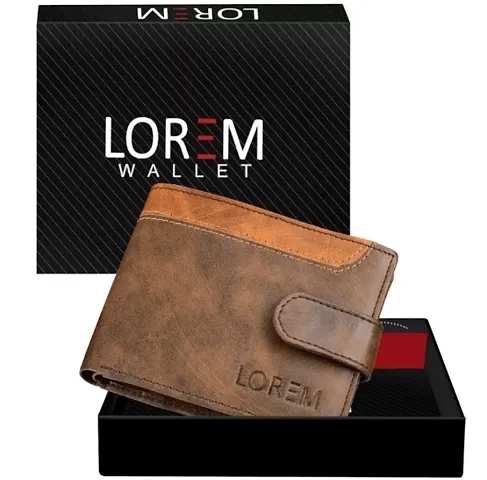 Stylish Brown-Tan Dual Color Bi-Fold Artificial Leather 5 ATM Card Slots Wallet For Men