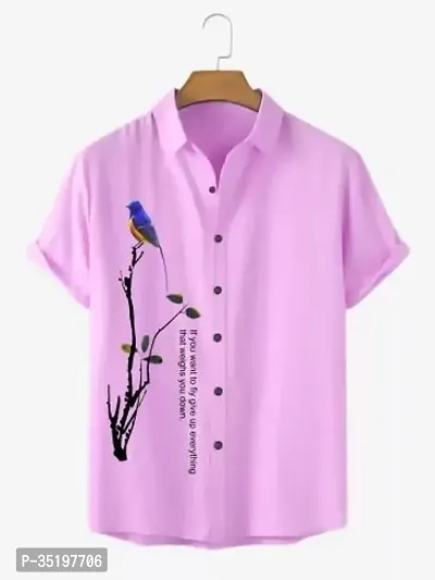 Stylish Purple Cotton Blend Casual Shirt For Men-thumb0