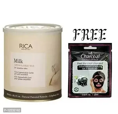 Rica Milk Wax With Free Charcoal Gel Peel Off Mask-thumb0