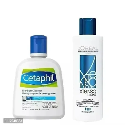 cetaphil oily skin cleanser pack of 1+xtenso blue shampoo pack of 1 limited stock Skin Care Combo