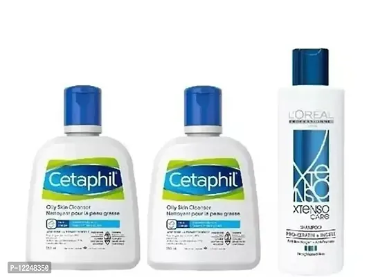 cetaphil oily skin cleanser pack of 2+xtenso blue shampoo pack of 1 limited stock Skin Care Combo