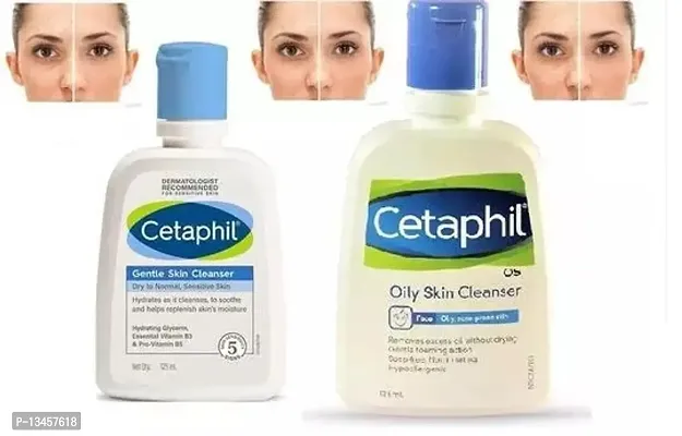 Cetaphil oily (125ml) + Cetaphil Gentle (125ml) pack of 2