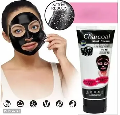 Charcoal Mask Peel Off Face Mask Cream Blackhead Remover for All Skin Types - Whitening-thumb0