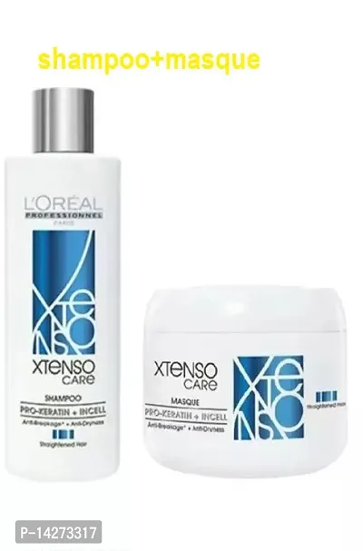 LOreal Professional Xtenso Care Shampoo + Masque Combo Pack | For straightened hair | Smoothens, nourishes and strengthens hair | With Pro-Keratin and Incell
